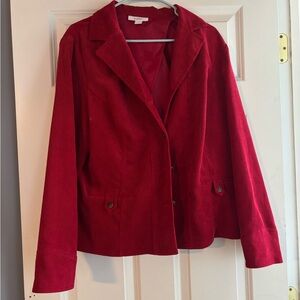 Dressbarn Red Blazer Classic Suit Jacket